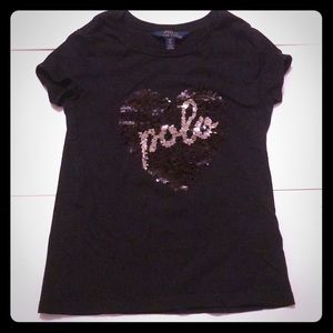 Ralph Lauren Black Sequin Tee small